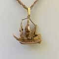Sailing Ship Pendant in 9ct Gold