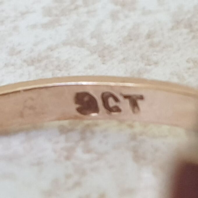 Elongated Tigers Eye Ring in 9ct Gold