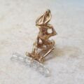 Witch on Broomstick in 9ct Gold
