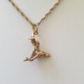 Witch on Broomstick in 9ct Gold