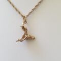 Witch on Broomstick in 9ct Gold