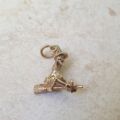 Witch on Broomstick in 9ct Gold