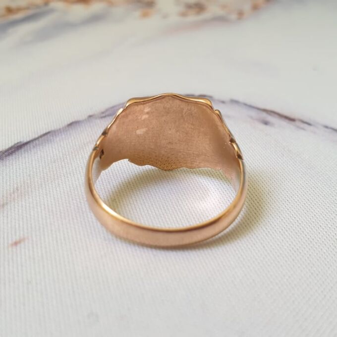 Edwardian Shield Signet Ring in 9ct Rose Gold
