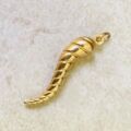 Twisted Italian Cornicello Horn in 9ct Gold