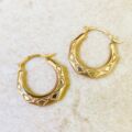 Small Patterned Hoops in 9ct Gold