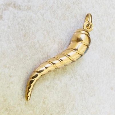Twisted Italian Cornicello Horn in 9ct Gold