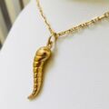 Twisted Italian Cornicello Horn in 9ct Gold