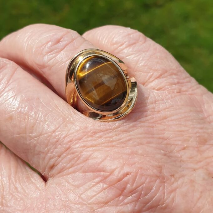 Tigers Eye Ring in 9ct Gold