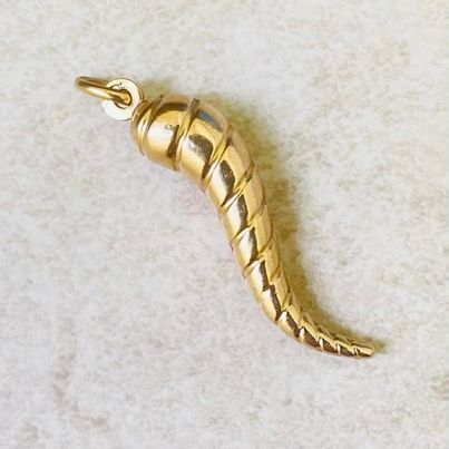 Twisted Italian Cornicello Horn in 9ct Gold