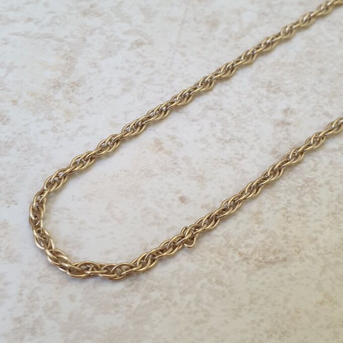 Prince Of Wales Rope Chain In 9ct Gold - Gems Afire - Vintage Jewellery UK