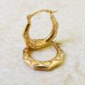 Small Patterned Hoops in 9ct Gold