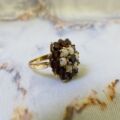 Garnet and Opal Cluster Ring in 9ct Gold