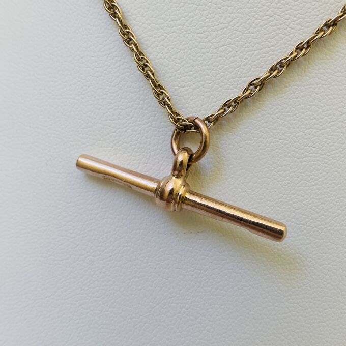 Antique Albert or T Bar in 9ct Gold