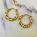 Bamboo Hoop Earrings in 9ct Gold