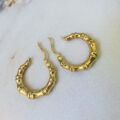 Bamboo Hoop Earrings in 9ct Gold
