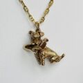 Cute Dog with Shoe in 9ct Gold