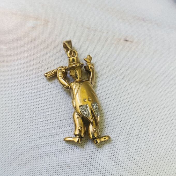 Top Hat & Tails Articulated Man in 9ct Gold