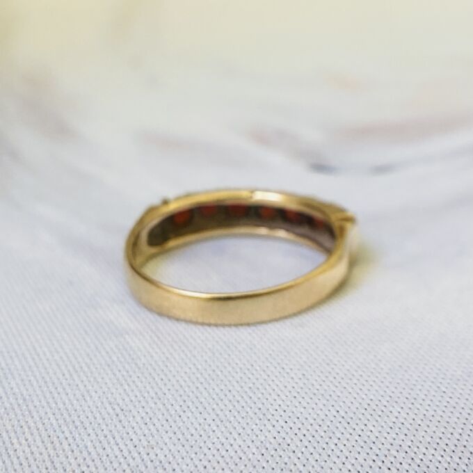 Garnet Half Eternity Stacking Ring in 9ct Gold