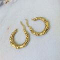 Bamboo Hoop Earrings in 9ct Gold