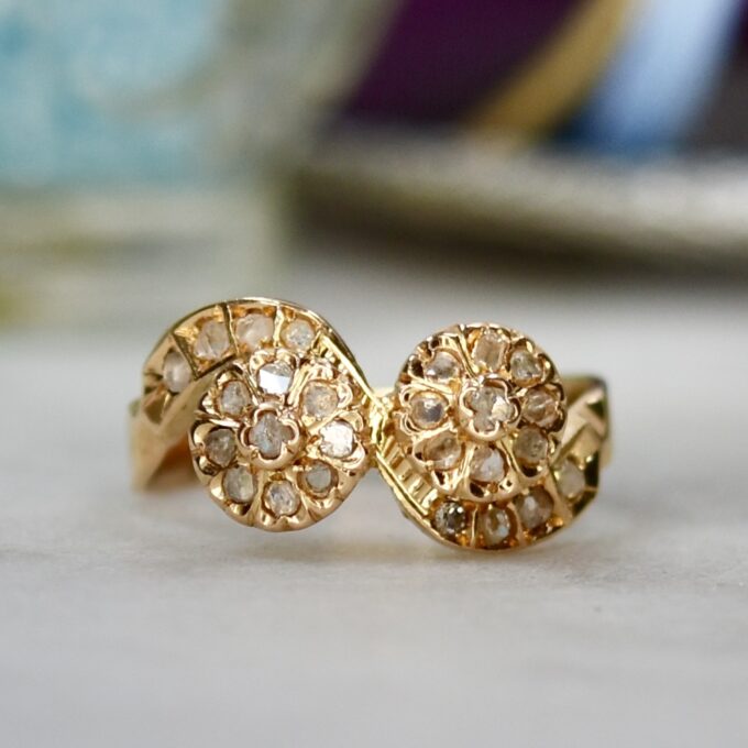 Diamond Bypass Cluster Ring in 18ct Rose Gold