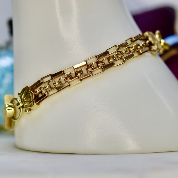 Ornate Three Strand Bracelet in 9ct Gold
