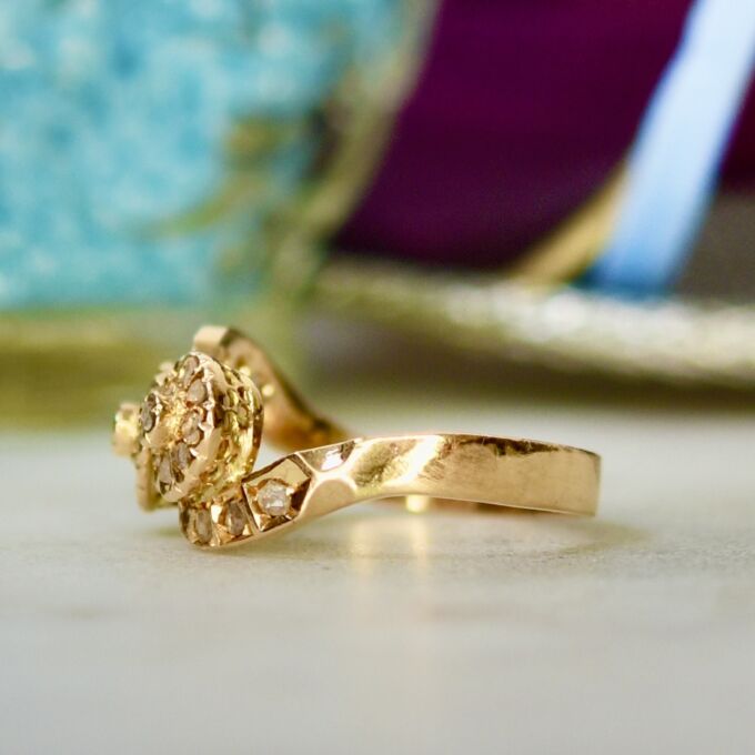 Diamond Bypass Cluster Ring in 18ct Rose Gold