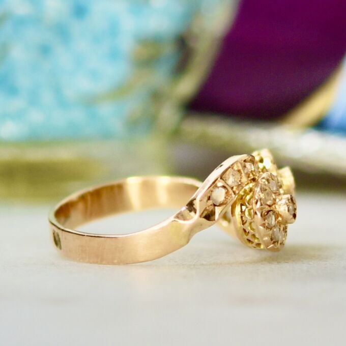 Diamond Bypass Cluster Ring in 18ct Rose Gold