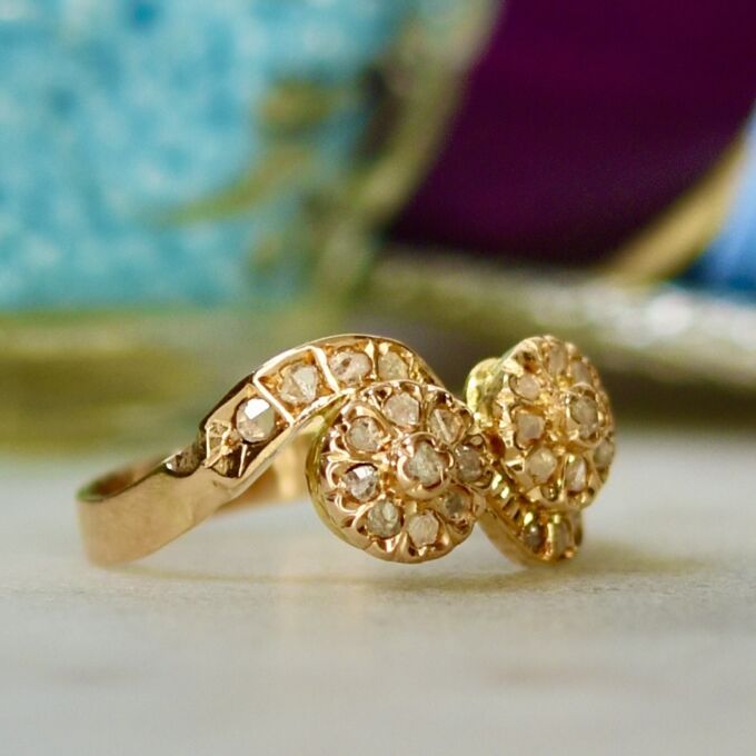 Diamond Bypass Cluster Ring in 18ct Rose Gold