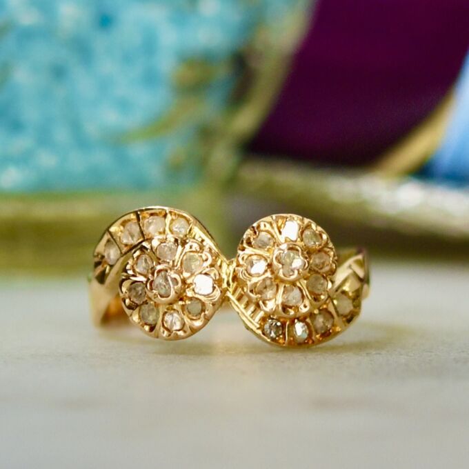 Diamond Bypass Cluster Ring in 18ct Rose Gold