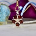 Garnet Heart & Star Pendant 9ct White Gold