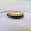 Garnet Half Eternity Stacking Ring in 9ct Gold