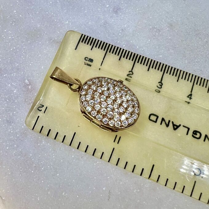 Italian Encrusted Locket in 9ct Gold