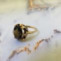 Smoky Quartz Solitaire Ring in 9ct Gold