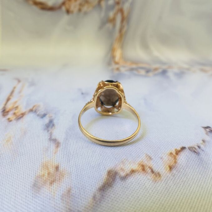 Smoky Quartz Solitaire Ring in 9ct Gold