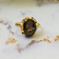 Smoky Quartz Solitaire Ring in 9ct Gold