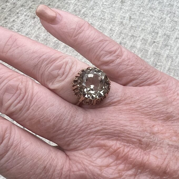 Lemon Quartz Solitaire Ring in 9ct Gold