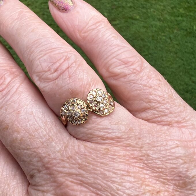 Diamond Bypass Cluster Ring in 18ct Rose Gold