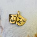 Tragedy & Comedy Masks in 9ct Gold