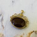 Carnelian & Onyx Spinning Pendant 9ct Gold