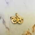 Tragedy & Comedy Masks in 9ct Gold