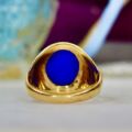Blue Agate Signet Ring in 9ct Gold