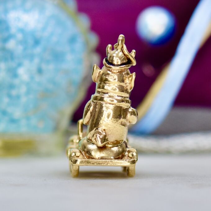 Road Hog – Pig in a Pedal Car Pendant in 9ct Gold
