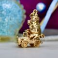 Road Hog – Pig in a Pedal Car Pendant in 9ct Gold