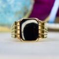 Big Onyx Signet Ring in 9ct Gold