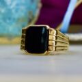 Big Onyx Signet Ring in 9ct Gold