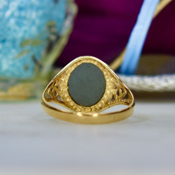 Hematite Intaglio Ring in 9ct Gold