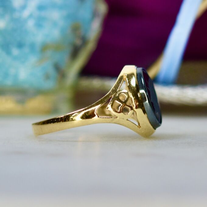 Hematite Intaglio Ring in 9ct Gold