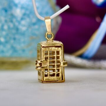 Phone Box Pendant in 9ct Gold