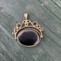 Carnelian & Onyx Spinning Pendant 9ct Gold