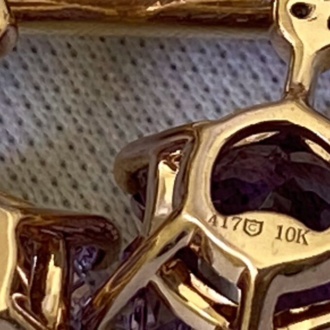 Fantasy Snowflake Cut Amethyst Earrings in 10k Rose Gold